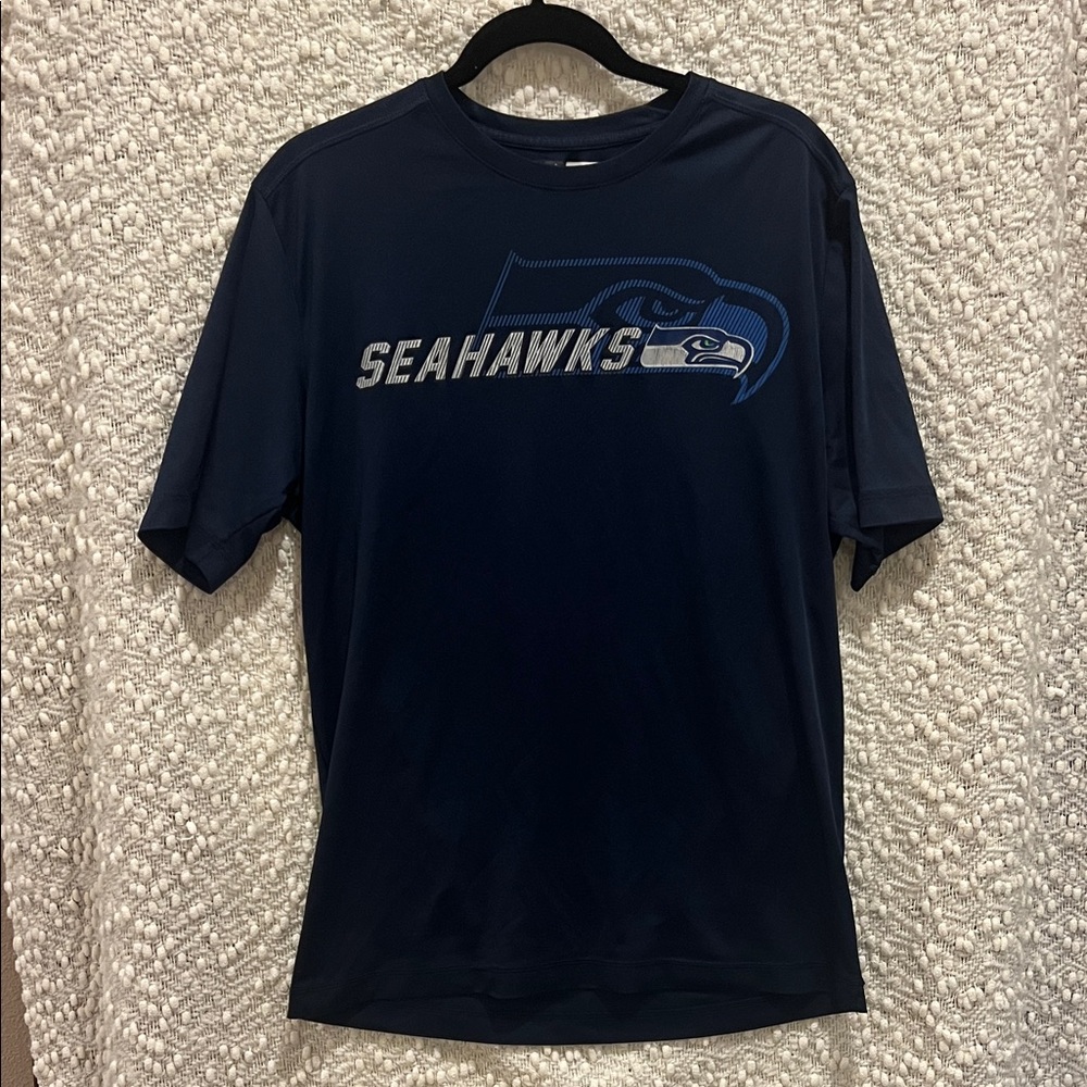 NFL Team Seattle Seahawks Men's Navy Lightweight Crew Neck Tee